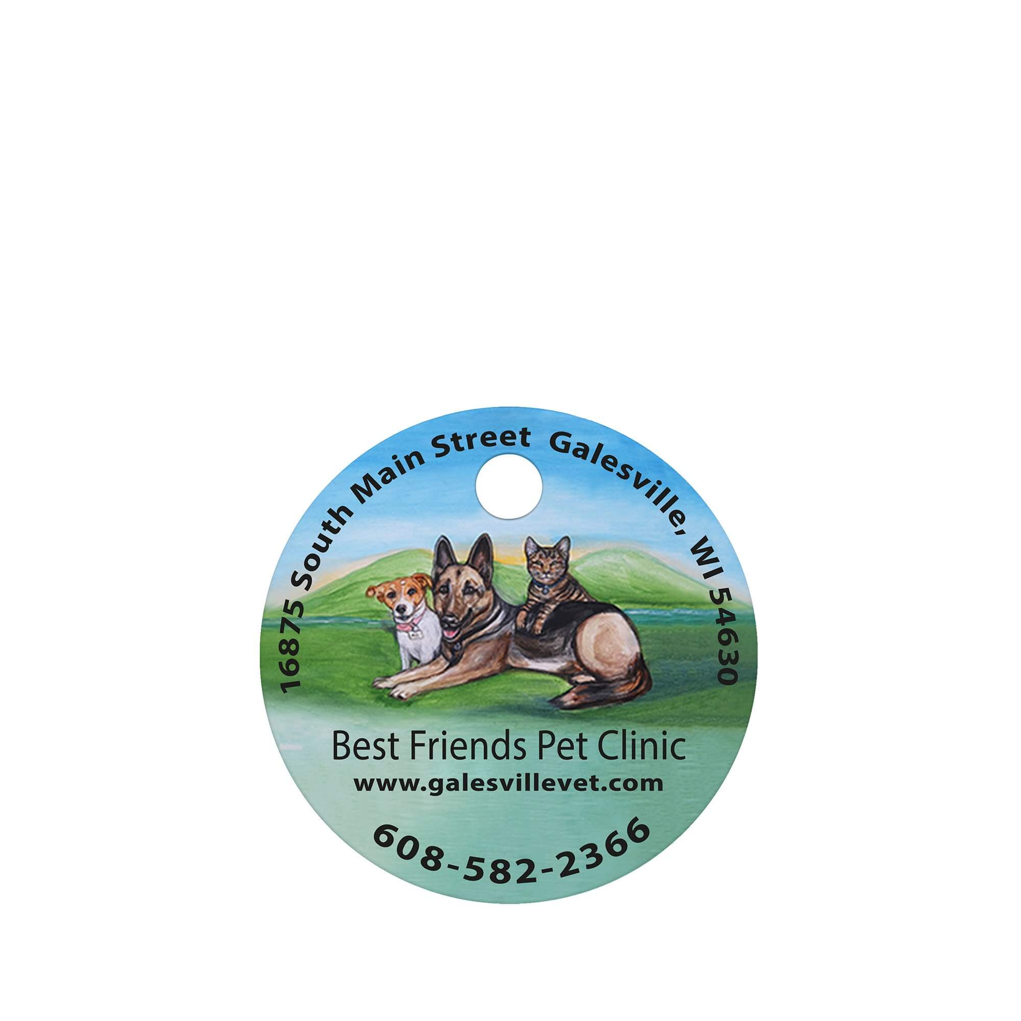 Best Friends Pet Clinic Pet ID Tag Custom Vet Info Pet Tag