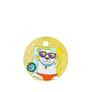 Beach Dog Pet ID Tag