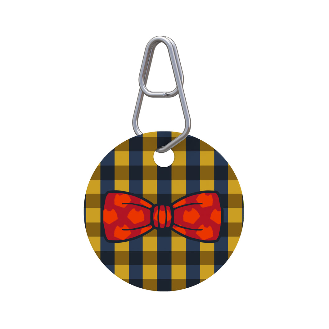 Plaid Bowtie Pet ID Tag