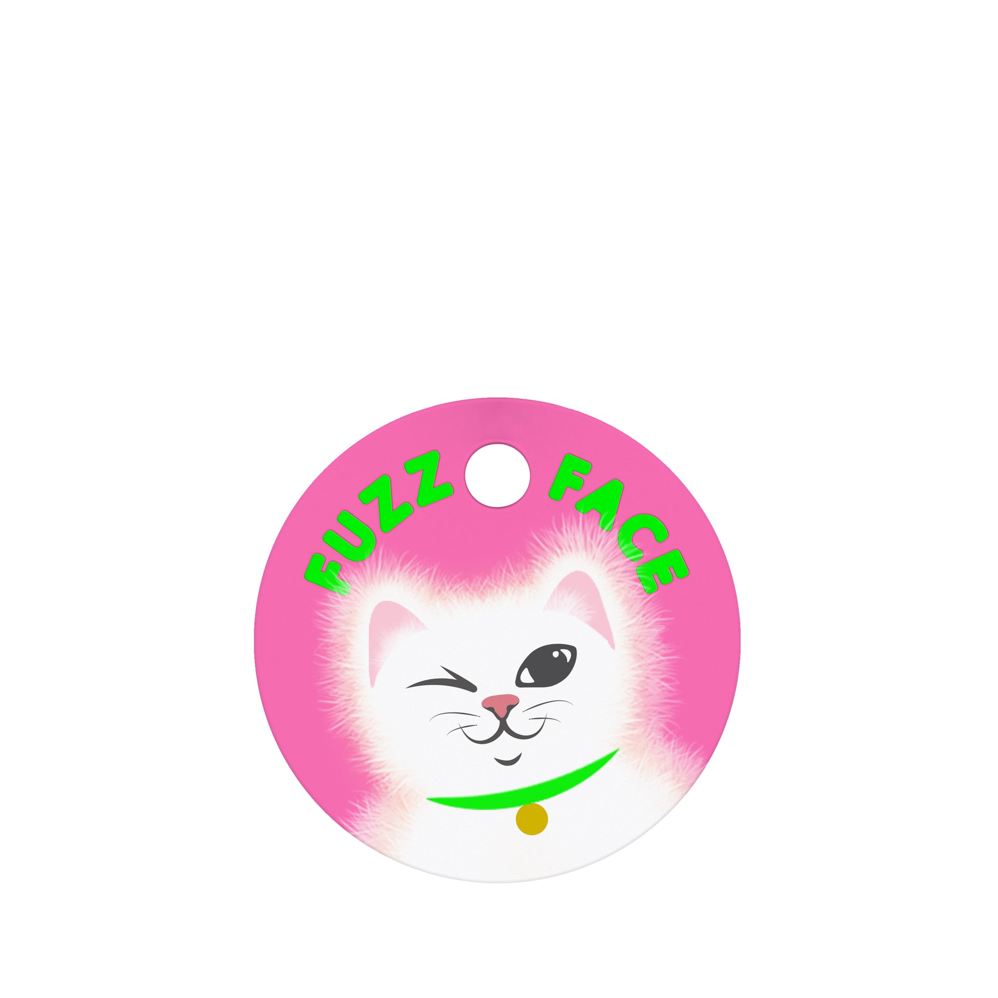 Fuzz Face Pet ID Tag Easy to Read, Unique, Custom Pet Tag for